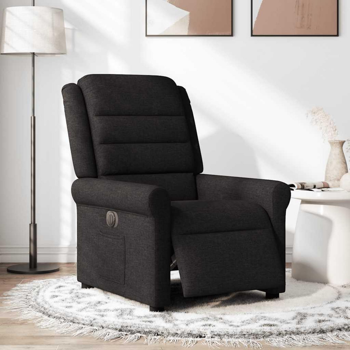 VIDAXL Fauteuil inclinable electrique Noir Tissu