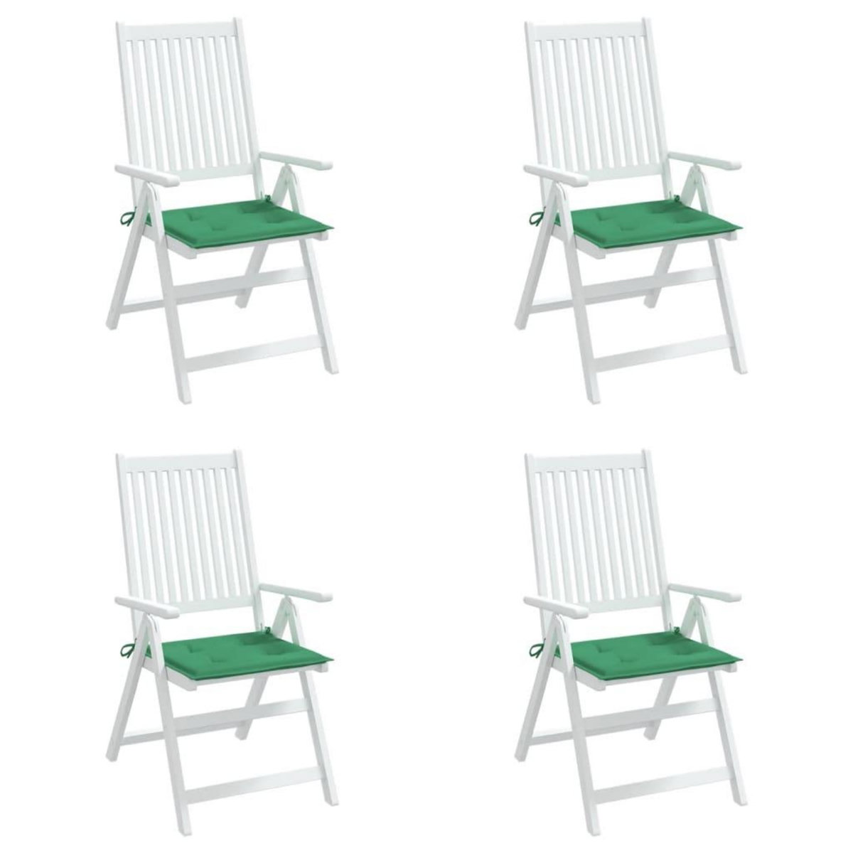 VIDAXL Coussins de chaise jardin lot de 4 vert 40x40x3 cm tissu oxford