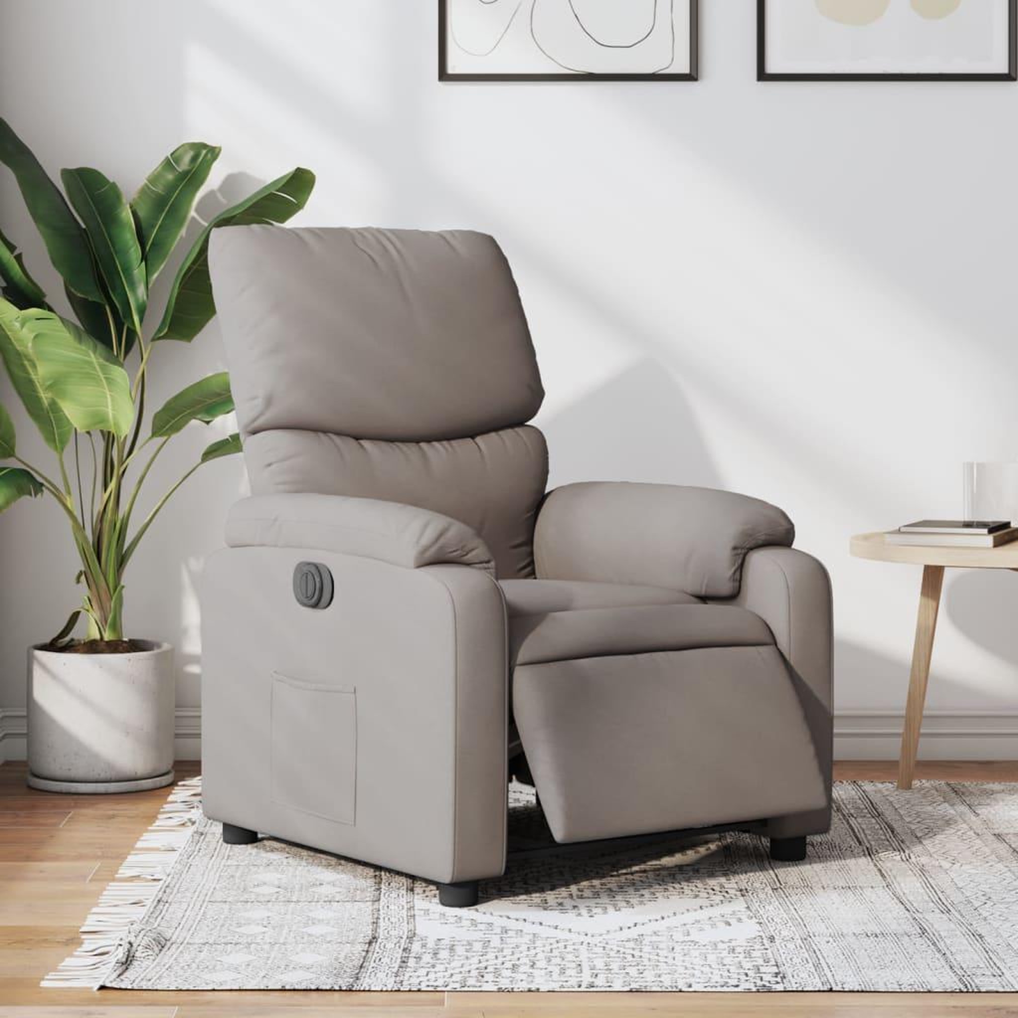 VIDAXL Fauteuil inclinable electrique Taupe Tissu