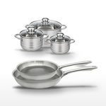 ELO Lot de 2 poêles 24/28 cm et 3 faitouts 14/16/24 cm Elo Relief Passion