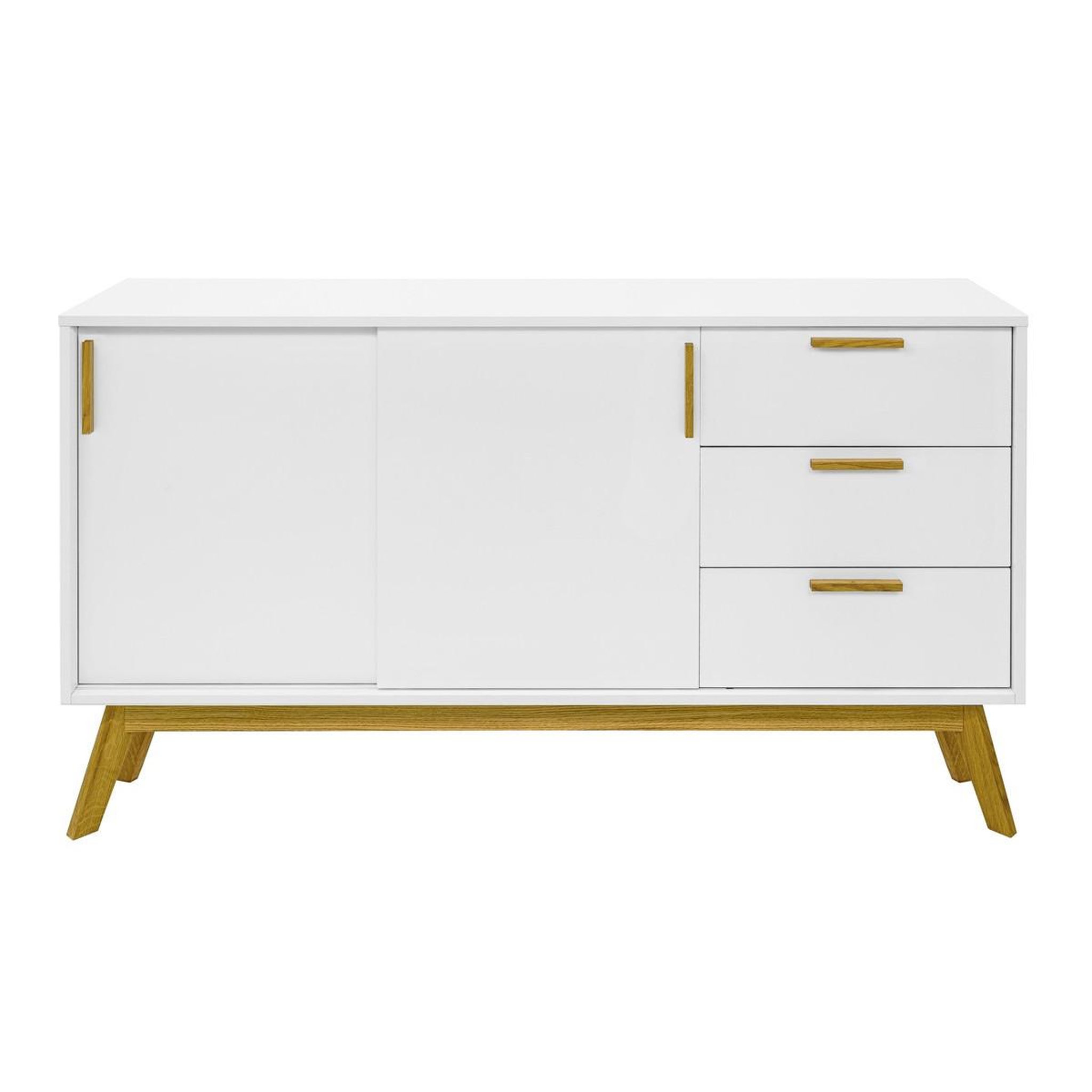 Paris Prix Buffet 3 tiroirs & 2 portes  kensal  149cm chêne & blanc