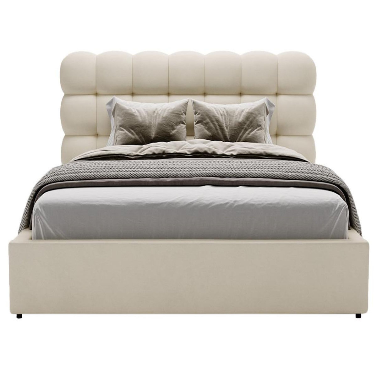 BEST MOBILIER Lotus - lit coffre - 140x200 cm - sommier inclus - en velours
