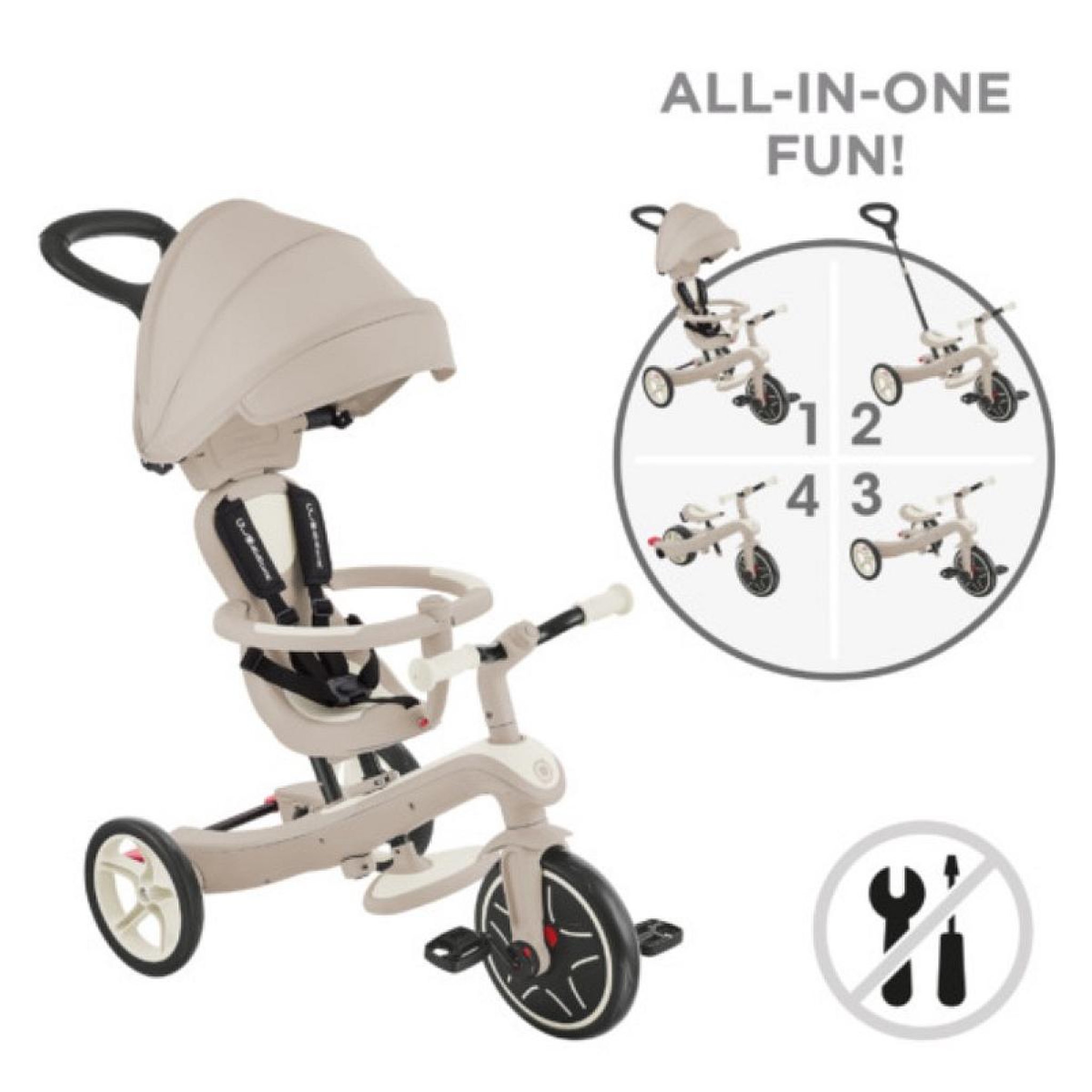 Voir la diapositive 3 : Globber Trike explorer V2 4 en 1 eco-logic sable