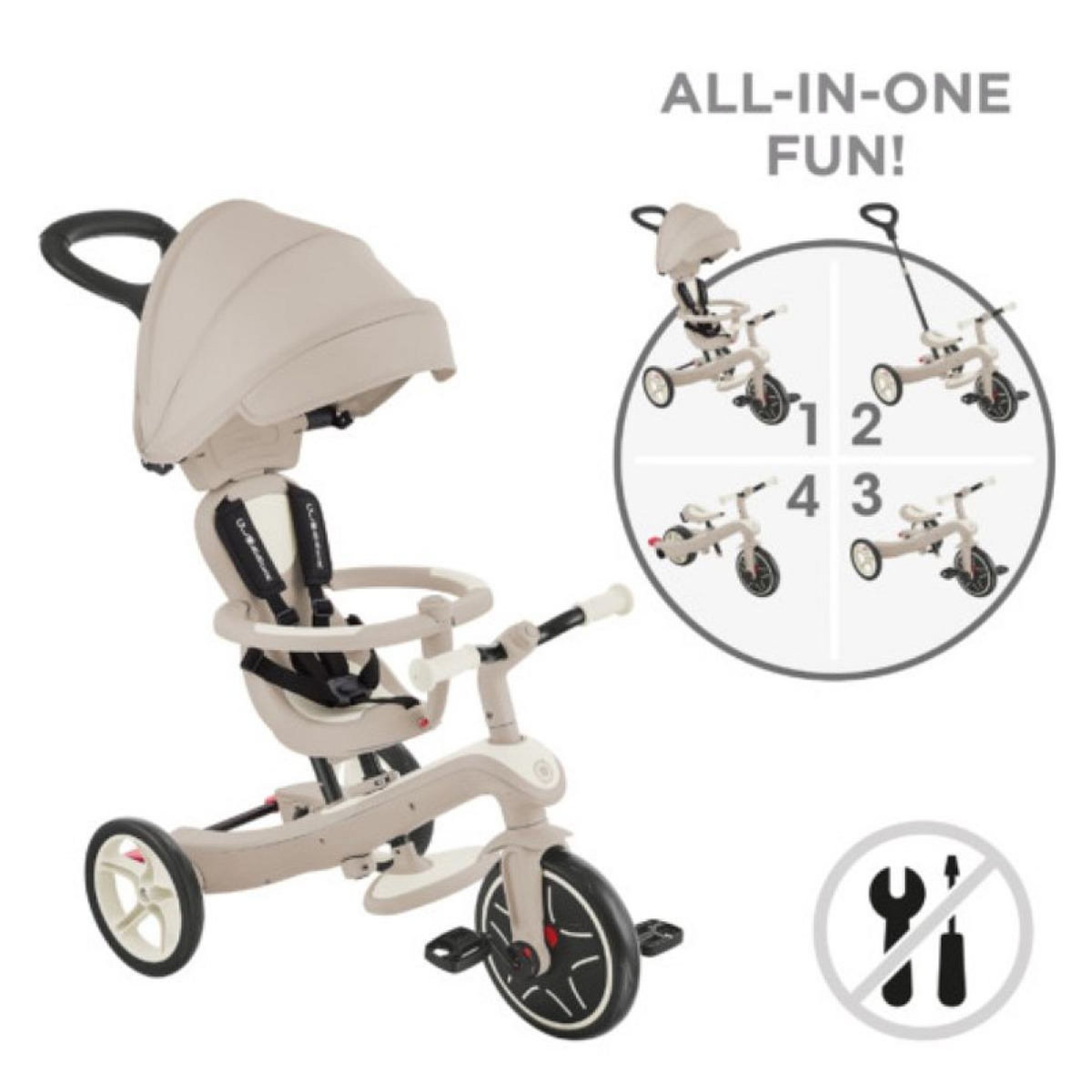 Globber Trike explorer V2 4 en 1 eco-logic sable