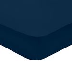 DODO Drap Housse Partition Satin de coton Coloris Marine. Coloris disponibles : Bleu