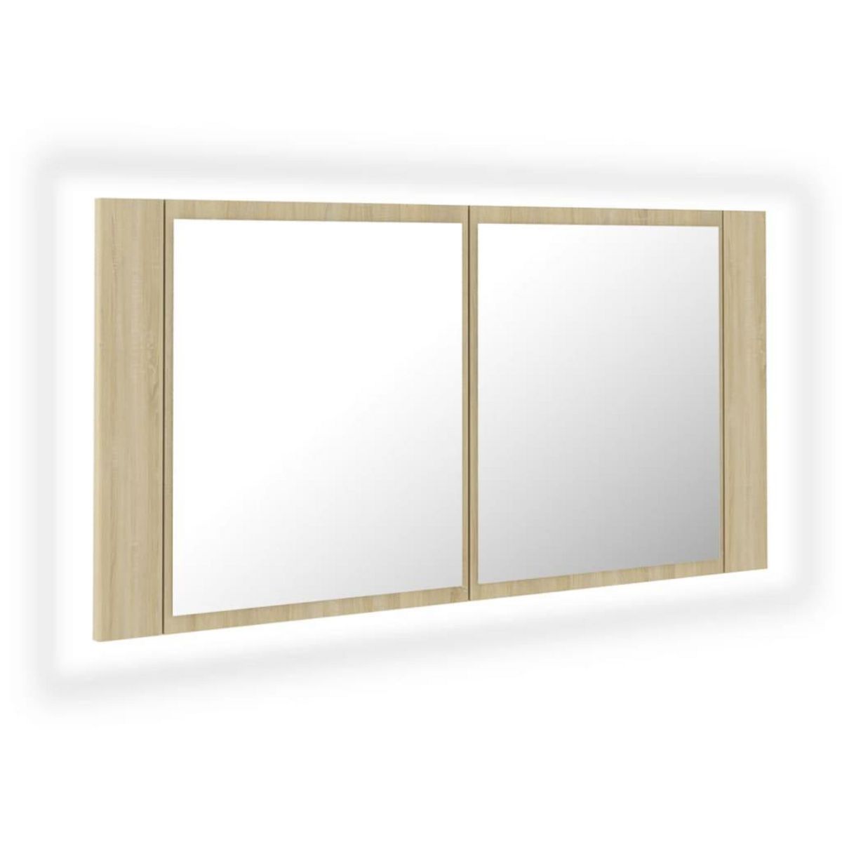 VIDAXL Armoire a miroir a LED de bain Chene sonoma 90x12x45 Acrylique