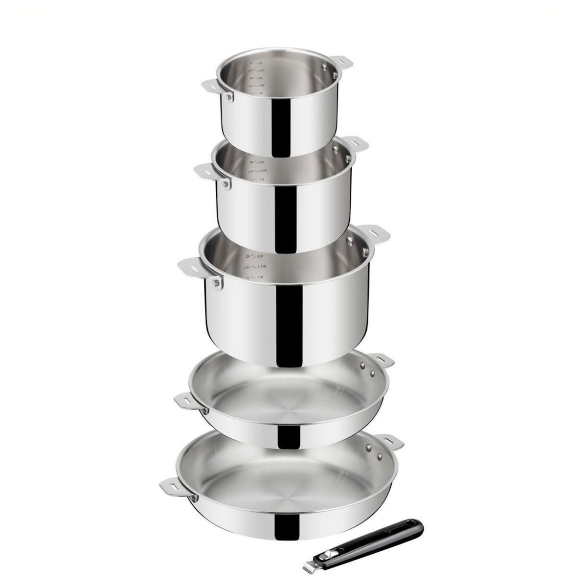 Lagostina Batterie de cuisine Esperta triply 5 pièces + poignée