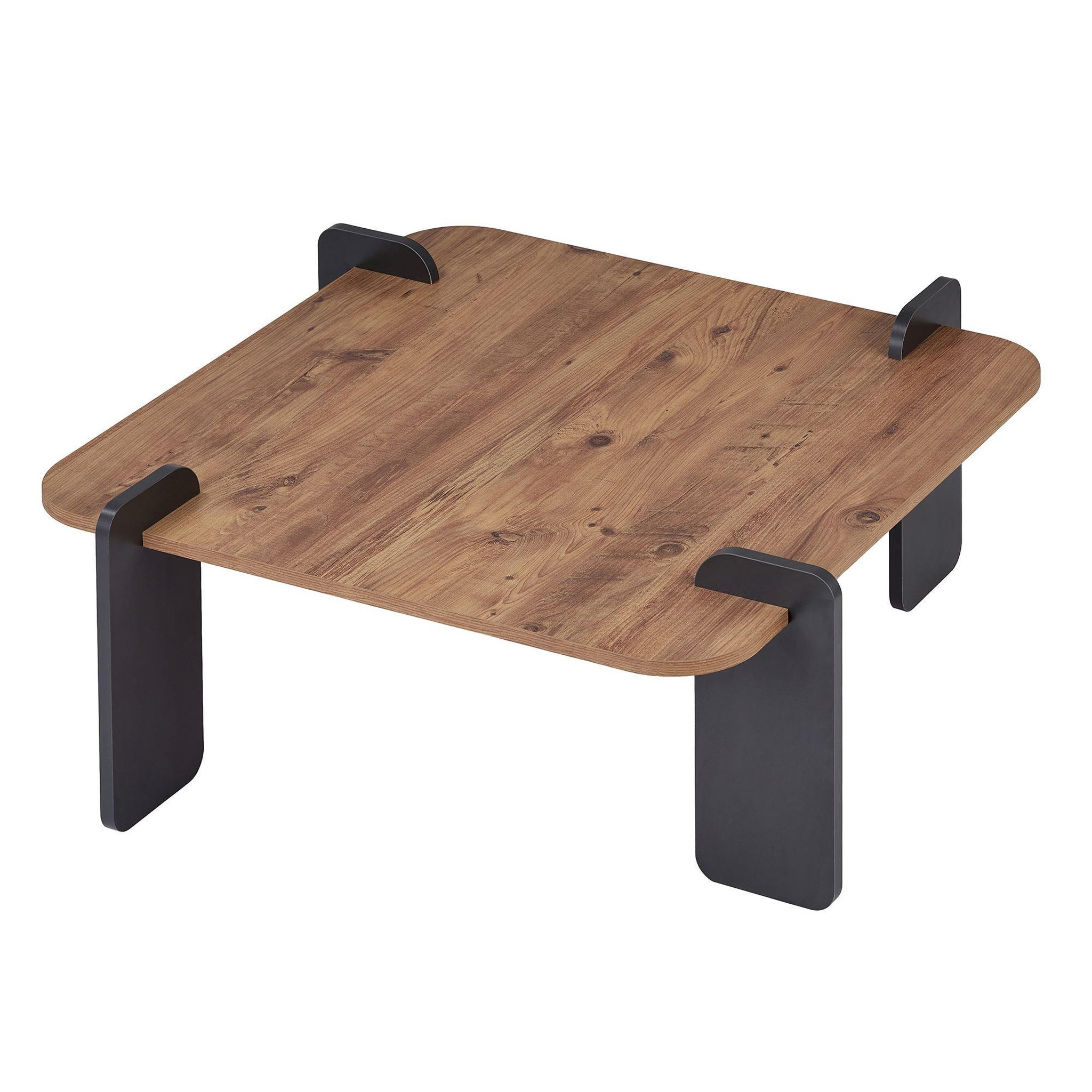 Voir la diapositive 4 : Habitat et Jardin Table basse en bois  marais  - 90 x 90 x 35 cm - marron clair