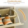 Voir la diapositive 5 : HOMCOM Meuble à chaussures design Urban Craft 3 portes abattantes 3 étagères poignées métal noir aspect chêne clair