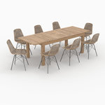 Rendez vous déco Table et chaises de jardin 8 personnes en bois et résine tressée-Tiptur