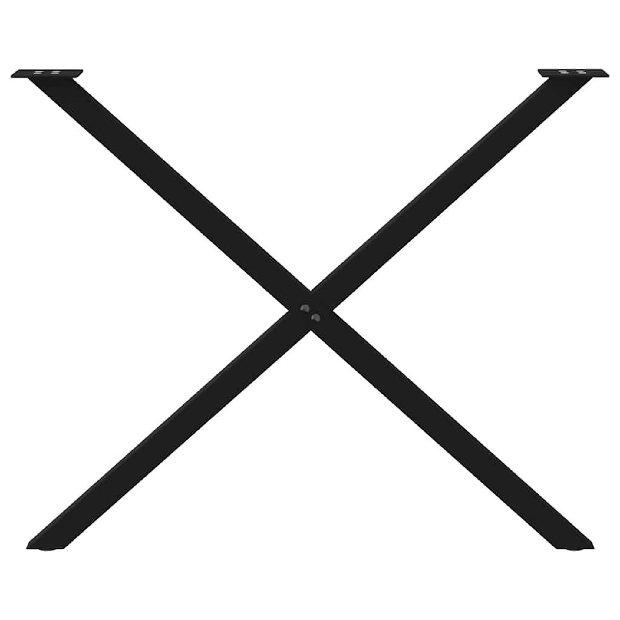Voir la diapositive 5 : VIDAXL Pieds de table a manger forme de X 2 pcs noir 90x(72-73) cm