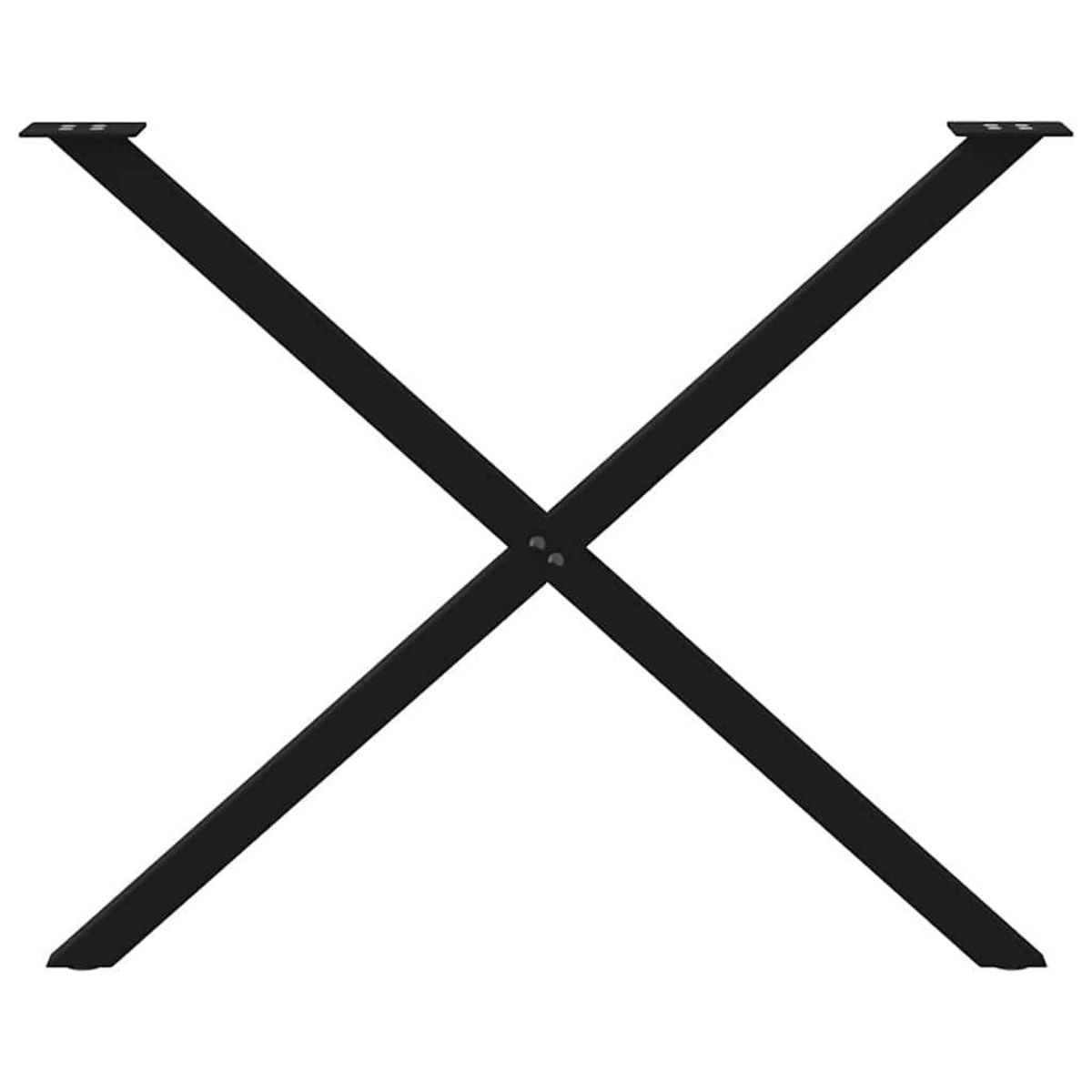 VIDAXL Pieds de table a manger forme de X 2 pcs noir 90x(72-73) cm