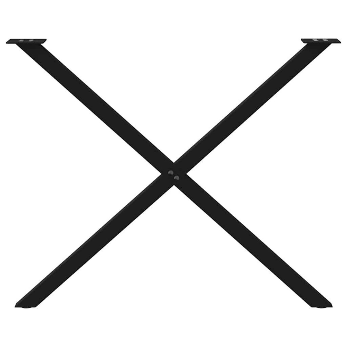 VIDAXL Pieds de table a manger forme de X 2 pcs noir 90x(72-73) cm