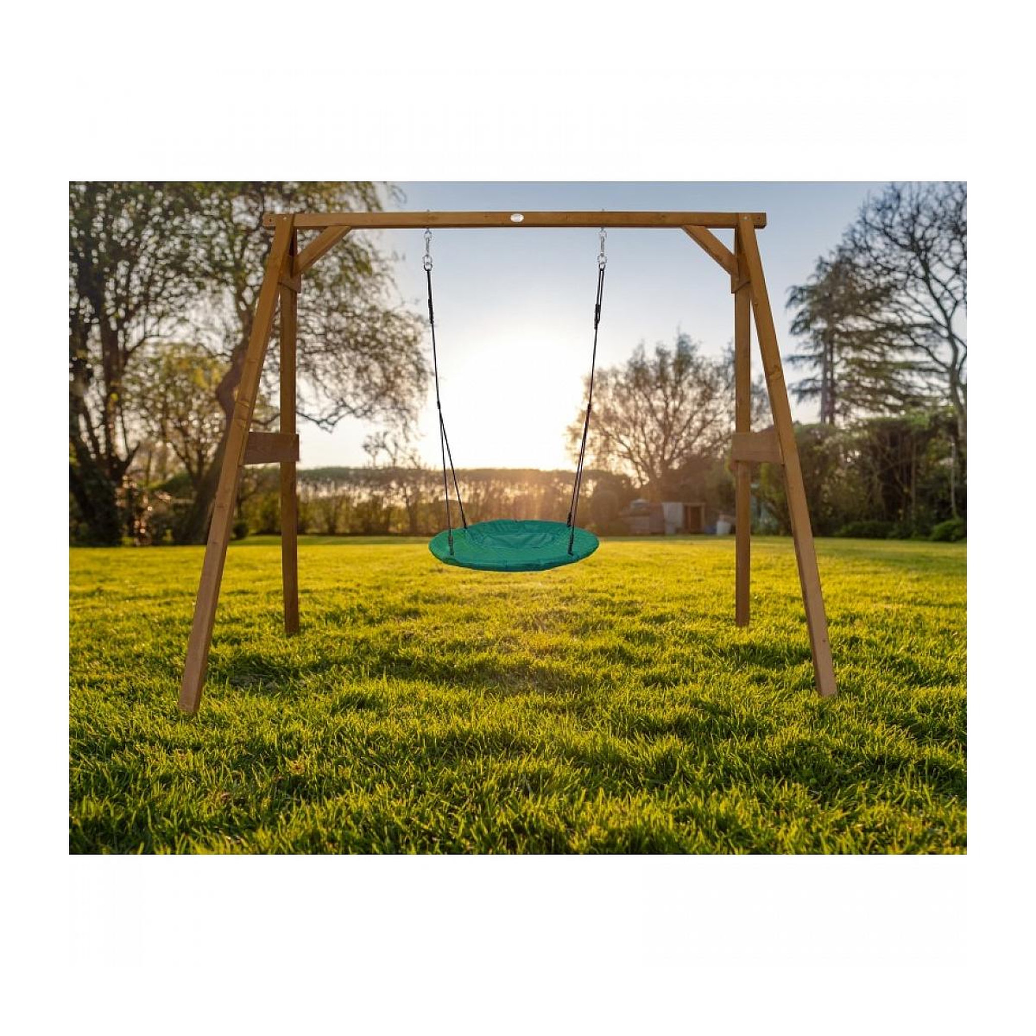 Voir la diapositive 3 : Axi House AXI Portique en Bois Marron avec Balancoire siege Nid Rond