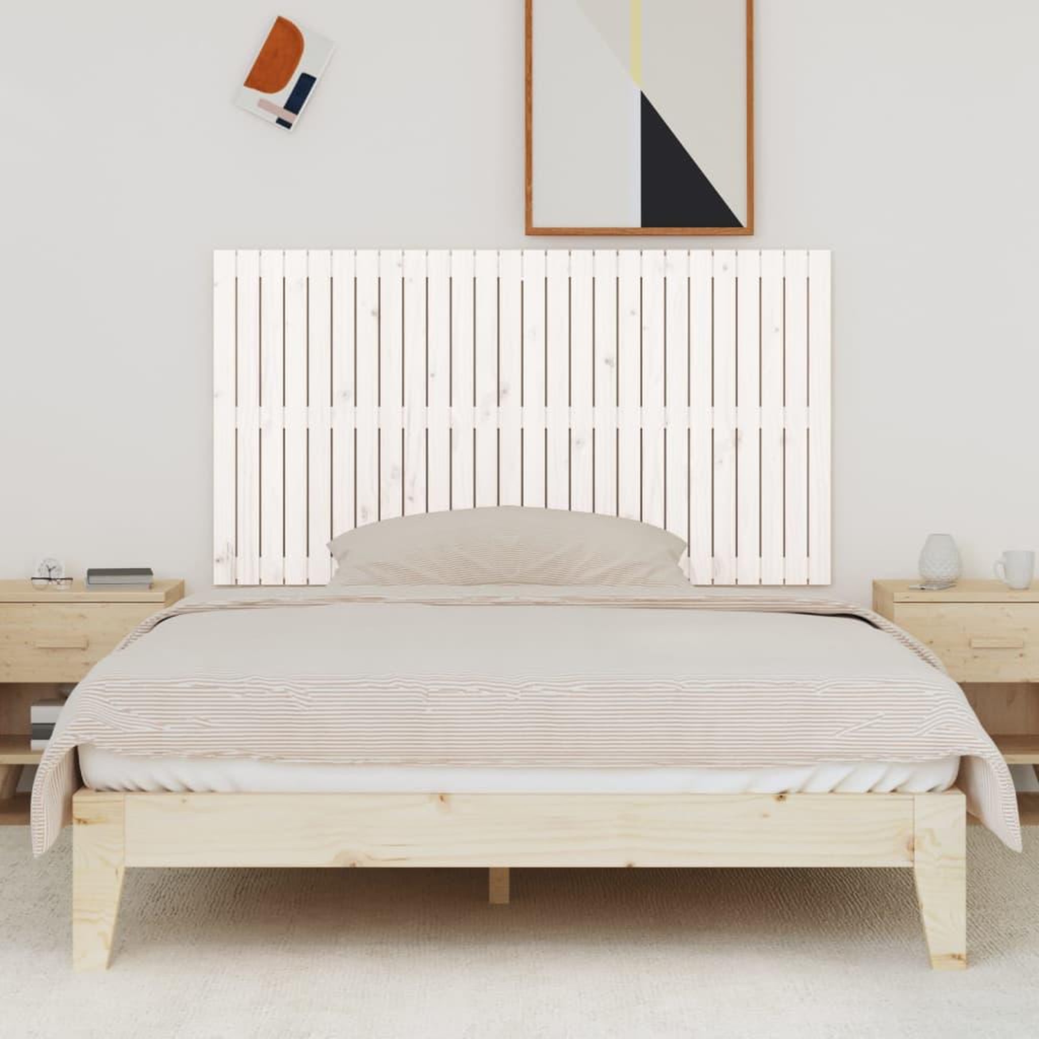 Voir la diapositive 3 : VIDAXL Tete de lit murale Blanc 166x3x90 cm Bois massif de pin