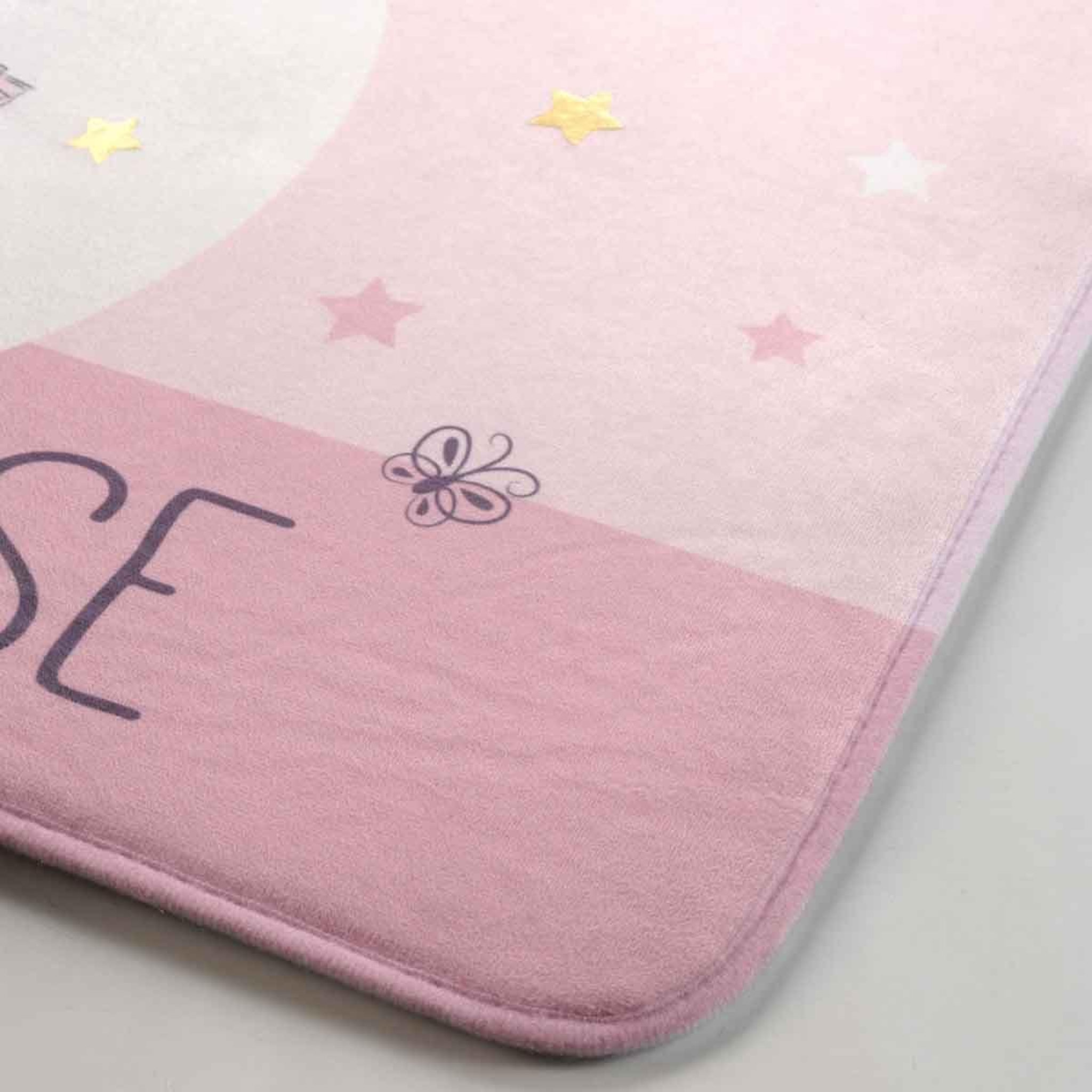 Voir la diapositive 2 : Douceur d'Intérieur Tapis enfant imprimé  petite étoile  45x75cm rose