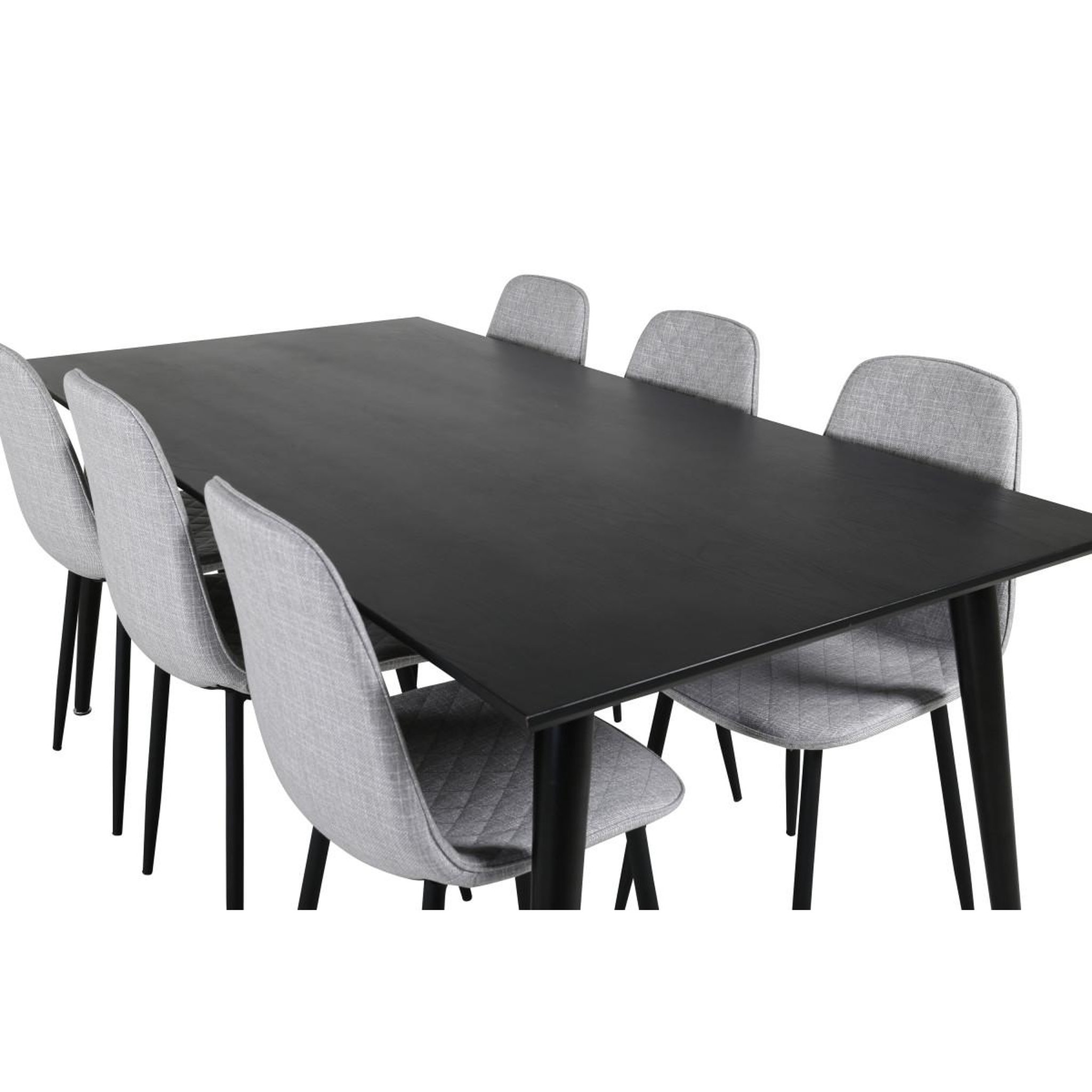 Voir la diapositive 4 : Paris Prix Ensemble table à manger & 6 chaises  dipp & polar  180cm noir & gris