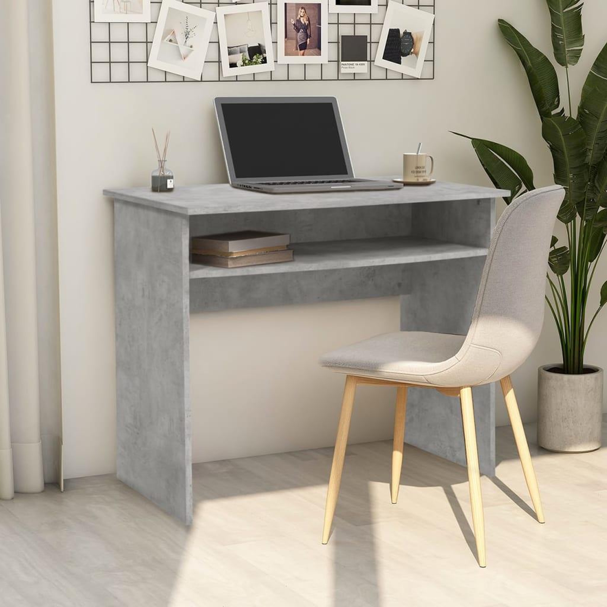 VIDAXL Bureau Gris beton 90x50x74 cm Bois d'ingenierie