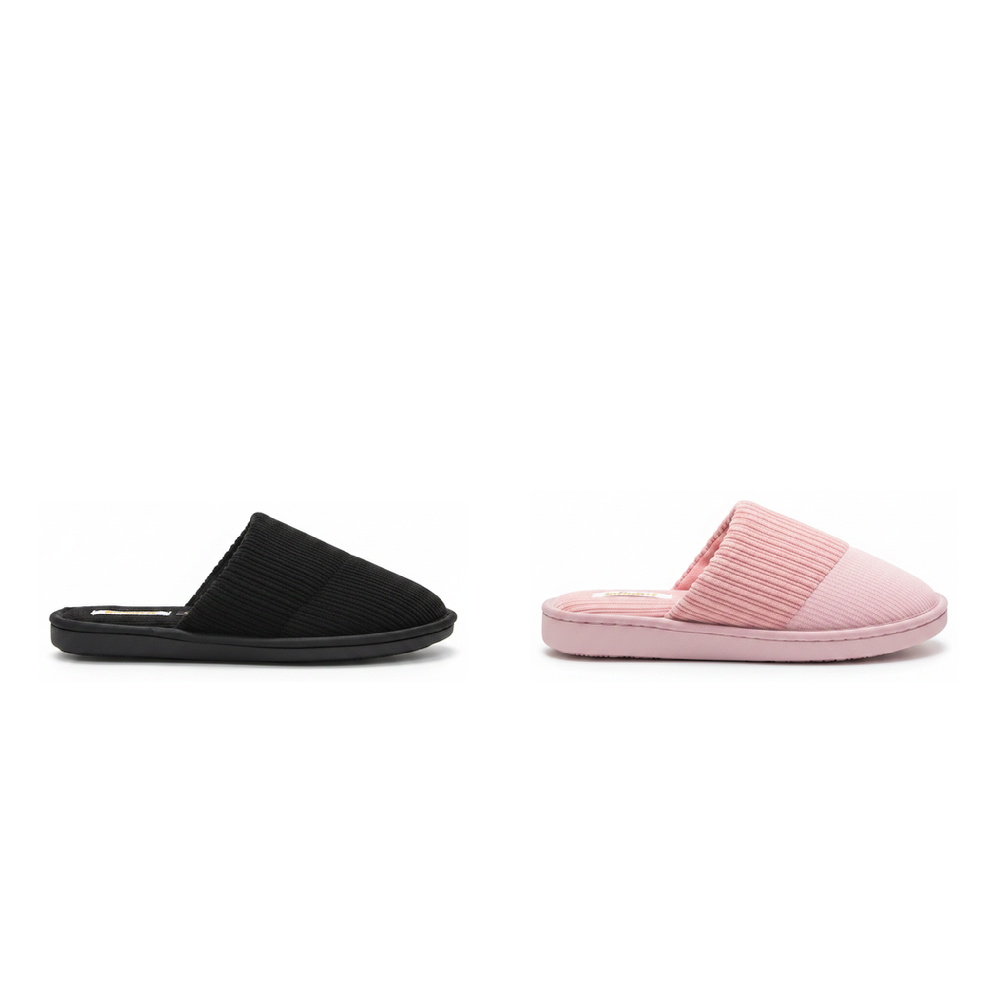 Voir la diapositive 3 : OZABI Infinitif paris pantoufles mules femme pack 2 paires tige côtelée semelle mousse