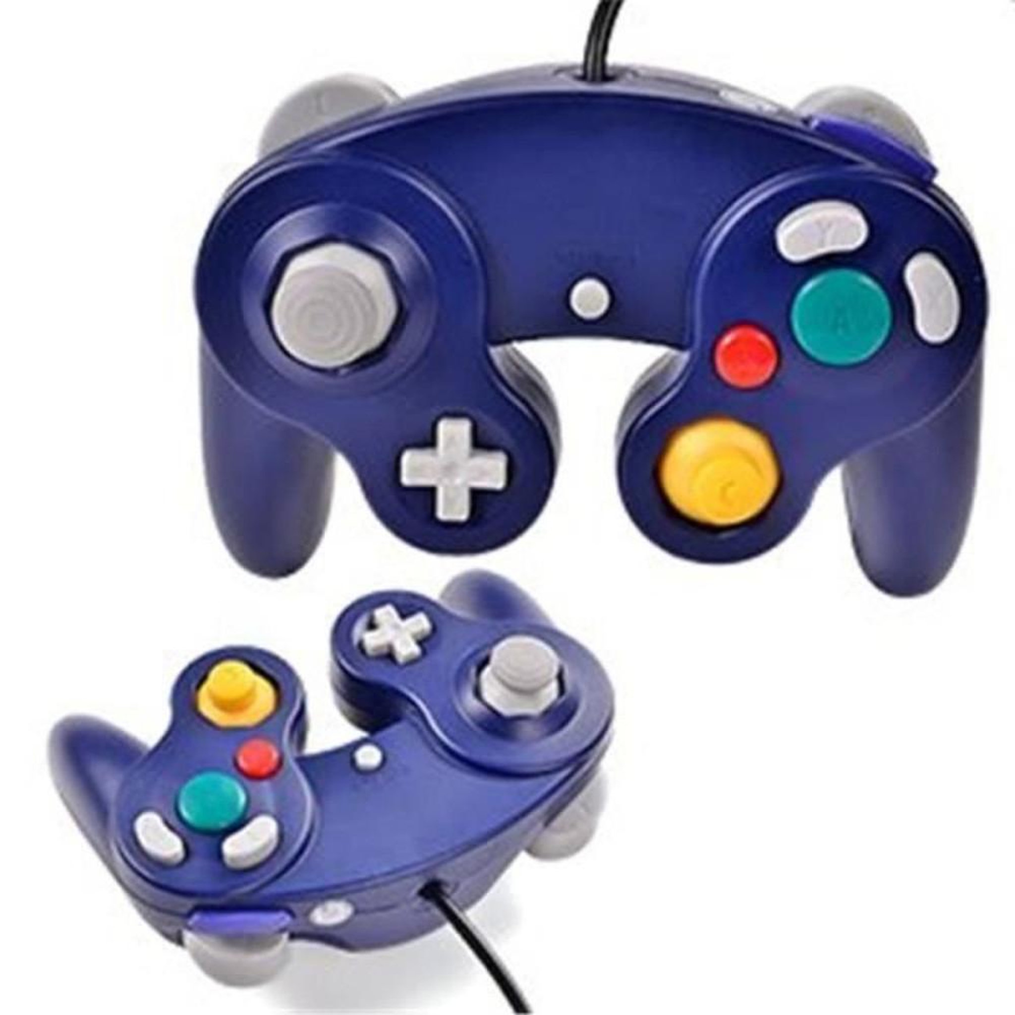 Manettes filaires style GameCube 2 pièces noir, compatibles Nintendo GameCube et Wii