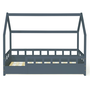Voir la diapositive 4 : ID MARKET Lit cabane enfant 80 x 160 cm NEREE gris avec sommier et barrières