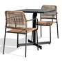 Voir la diapositive 1 : Paris Prix Ensemble Table de jardin & 2 Fauteuils  Louise & Marceau  74cm Anthracite & Marron