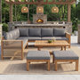 Voir la diapositive 5 : MERAX Salon de jardin 6 place en bois avec coussins