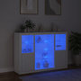 Voir la diapositive 3 : VIDAXL Buffets avec lumieres LED 3 pcs blanc bois d'ingenierie