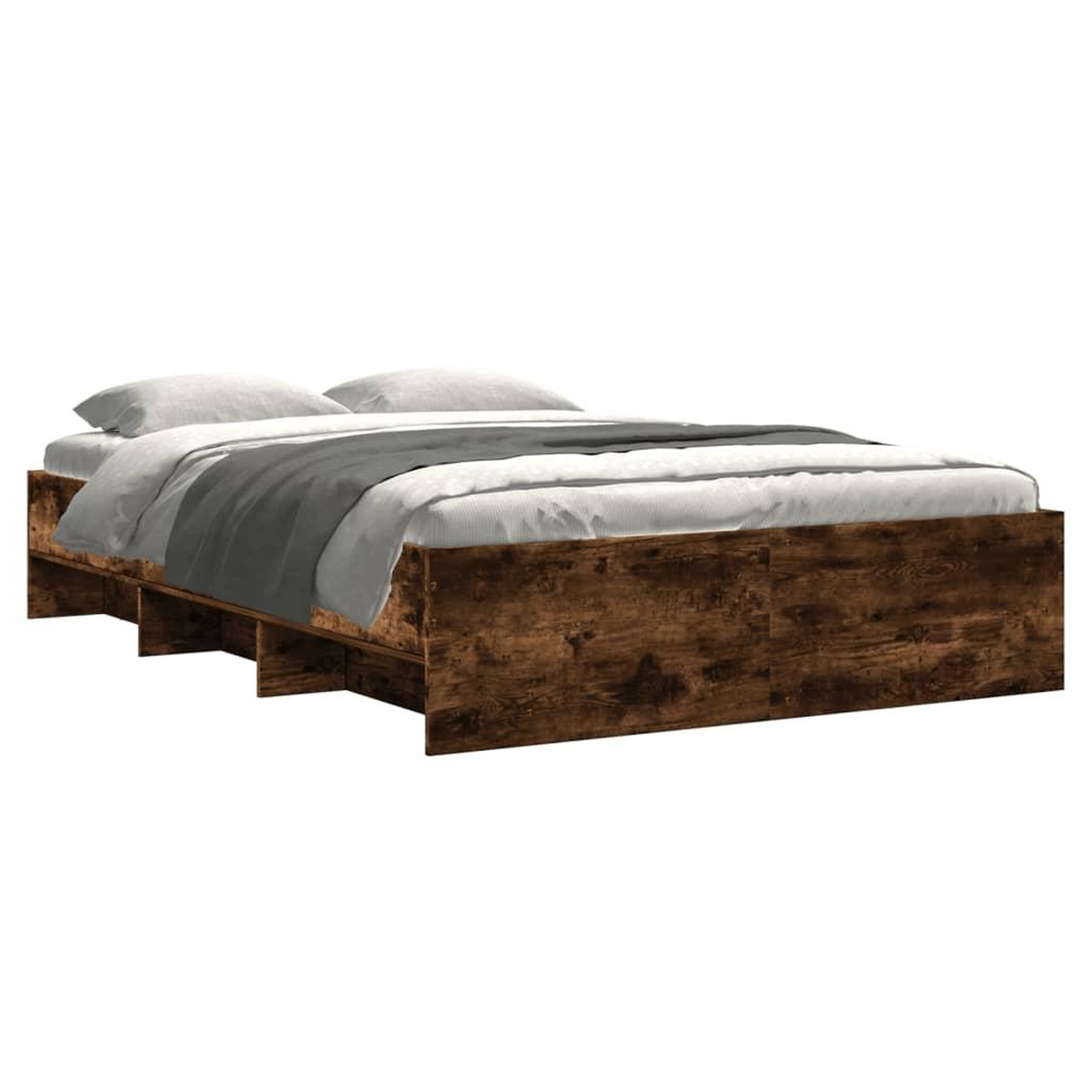 Voir la diapositive 3 : VIDAXL Cadre de lit sans matelas chene fume 120x200 cm bois ingenierie