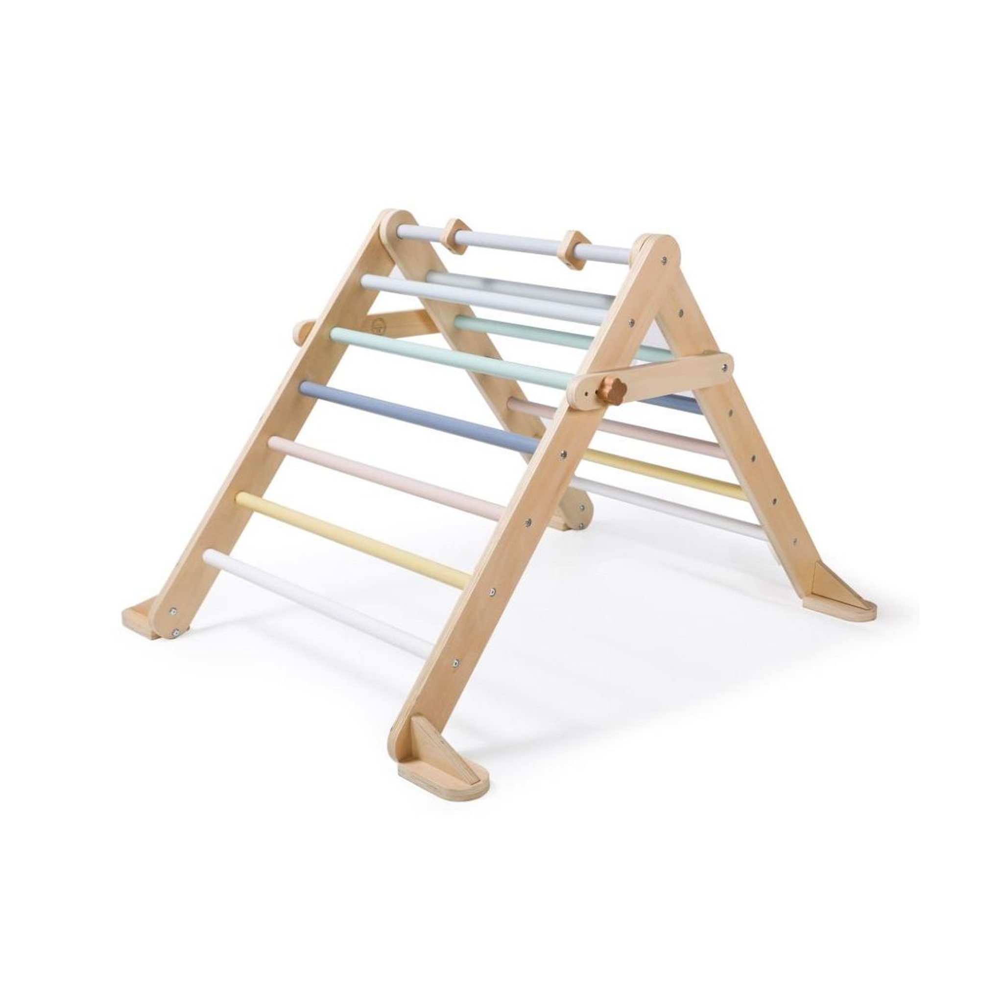 Voir la diapositive 2 : ELINELI Triangle Pikler évolutif + planche 2en1 pastel