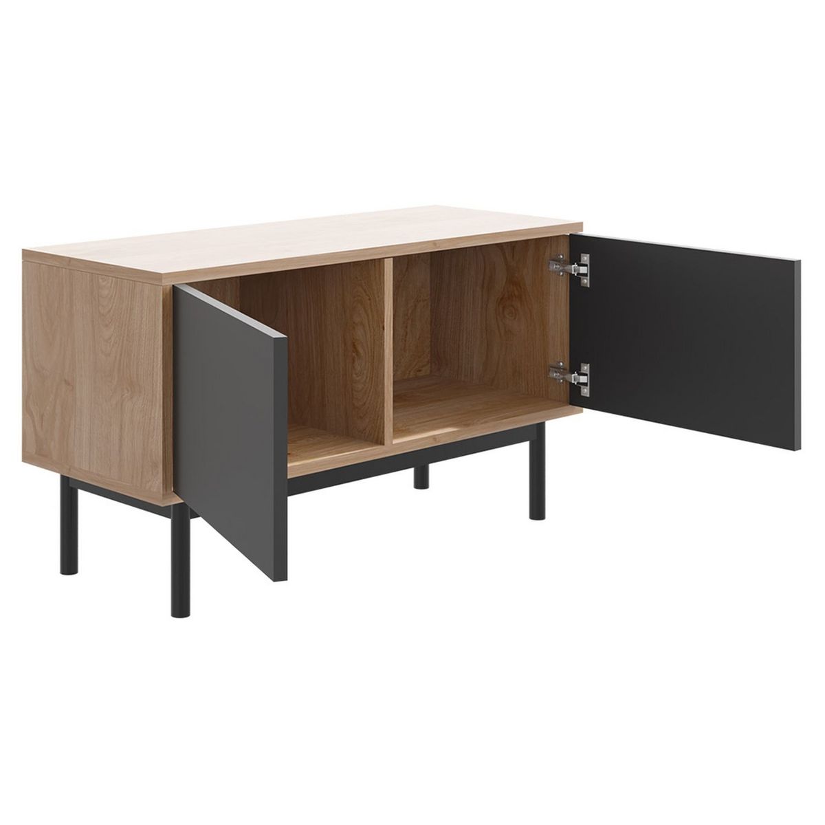 Meuble TV industriel 2 portes L104cm THEO