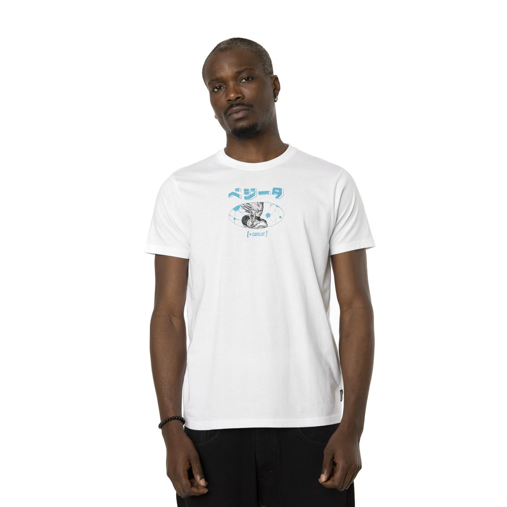 CAPSLAB T-shirt en coton homme regular fit avec print Dragon Ball Super. Coloris disponibles : Blanc