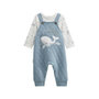 Voir la diapositive 1 : Petit Béguin Ensemble salopette bébé en coton matelassé et t-shirt Petite Balade