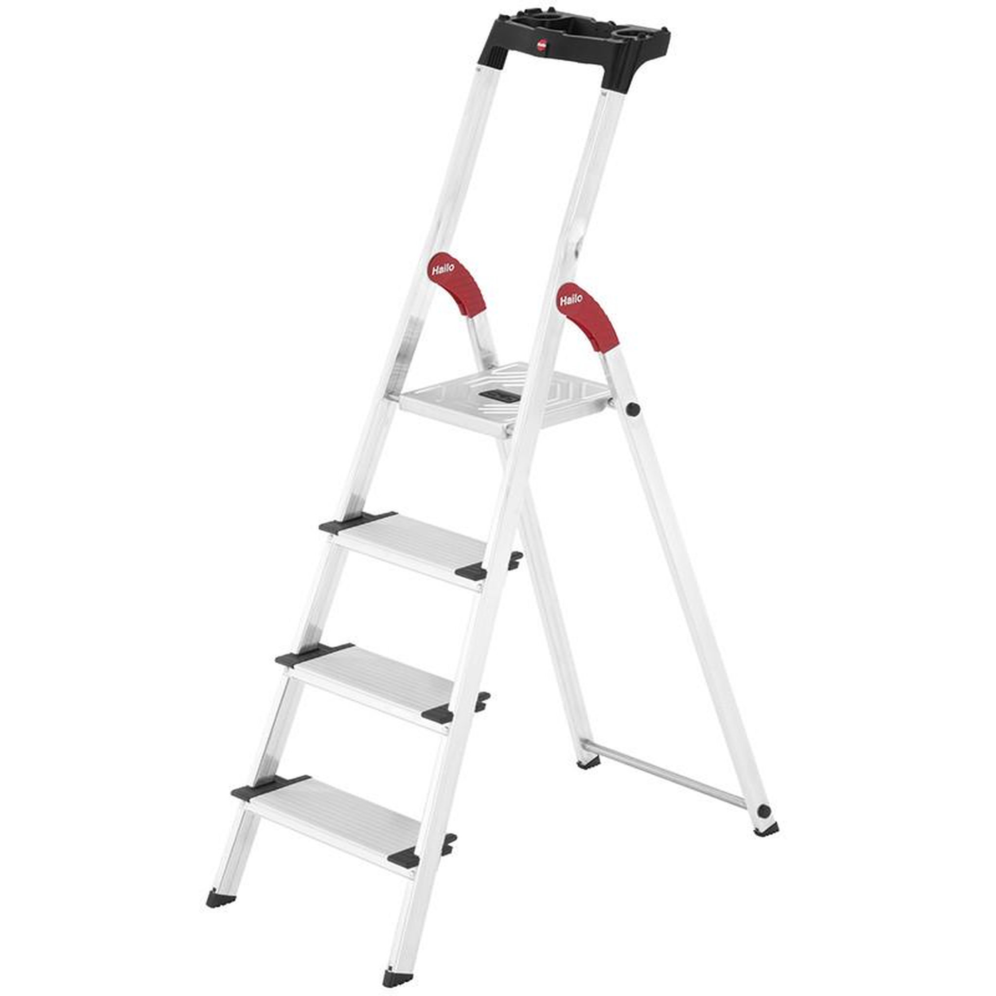 HAILO Escabeau sécurisé pliable en aluminium 4 marches extra larges Hailo ProfiStep XXL