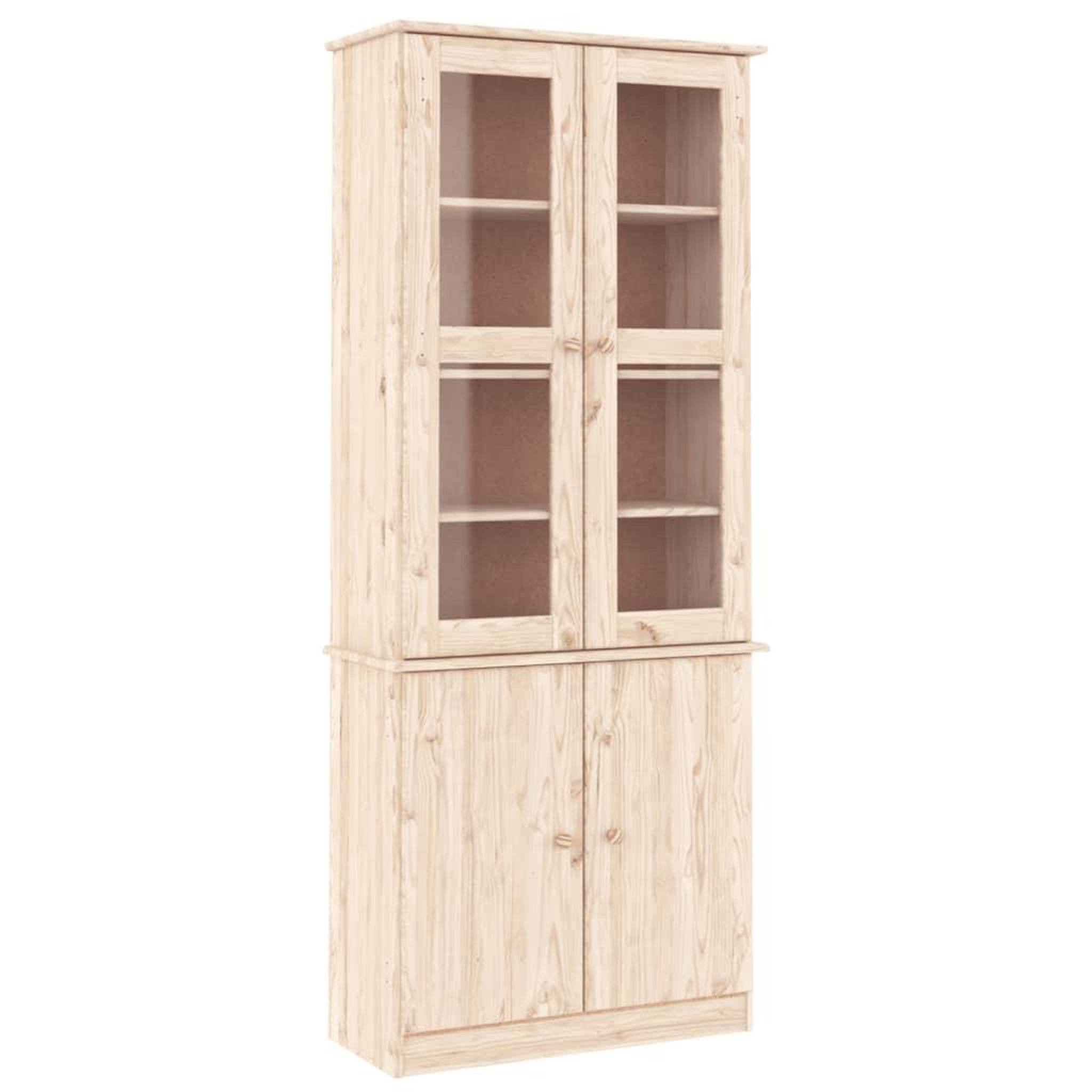 Voir la diapositive 2 : VIDAXL Vitrine en verre ALTA 77x35x186,5 cm bois de pin massif
