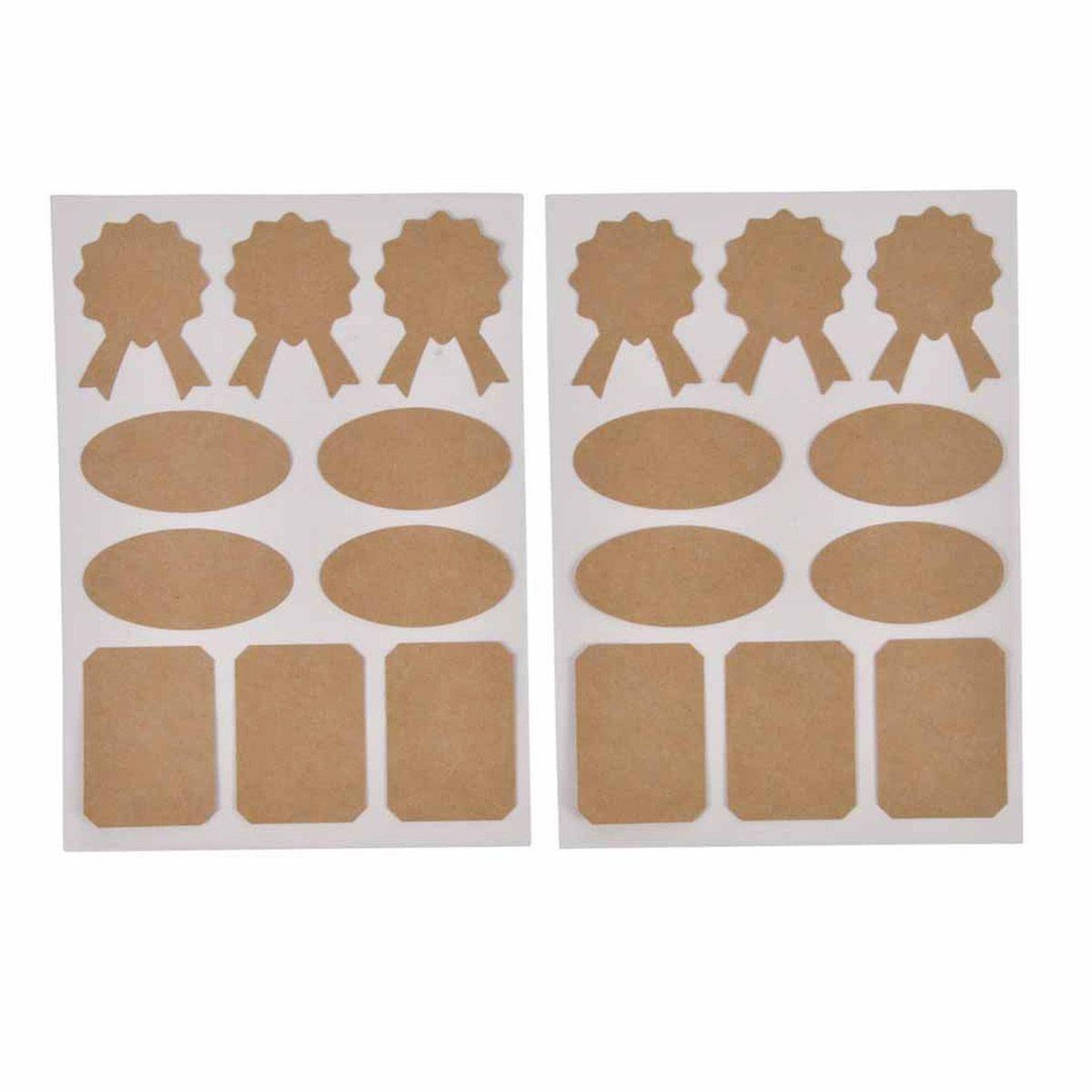HOMEA Lot de 20 stickers déco  kraft  13x18cm naturel