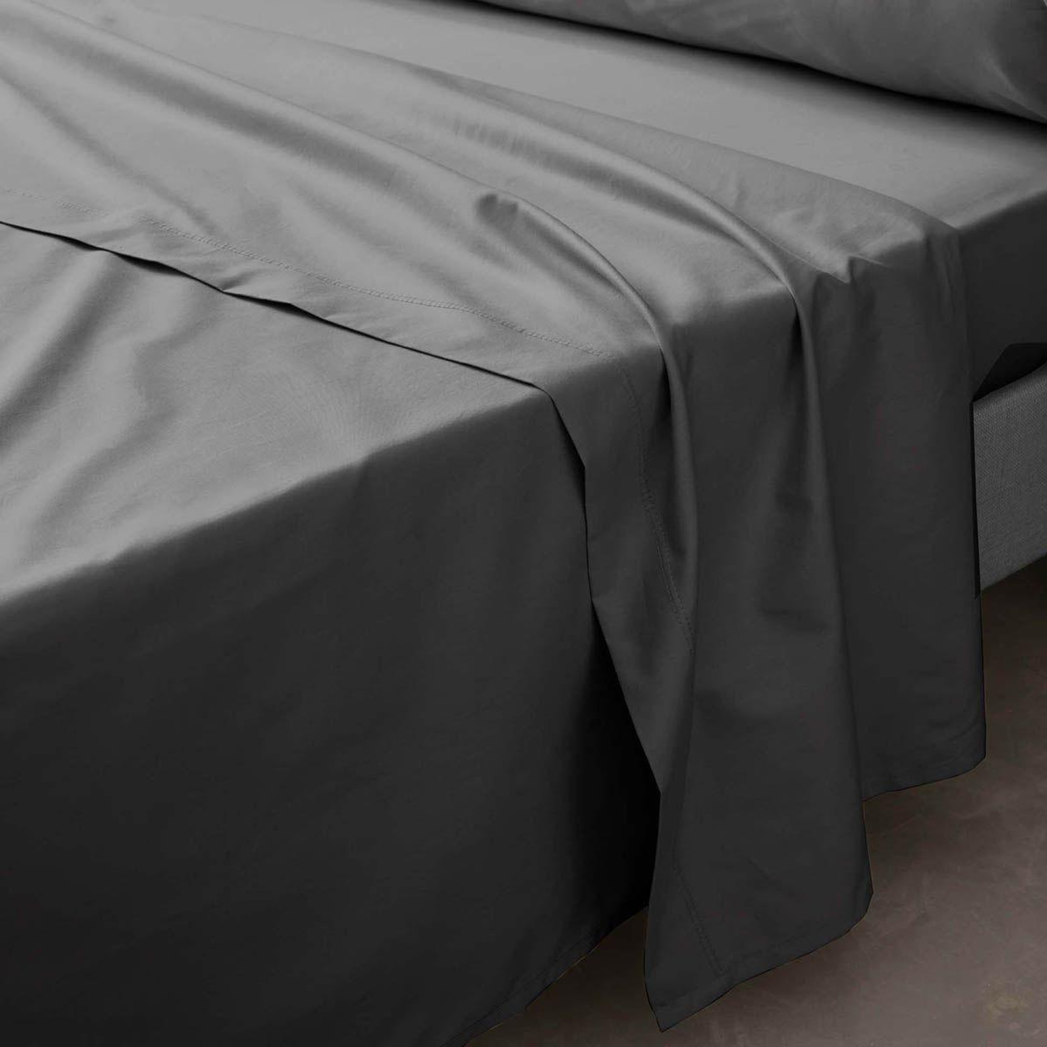 Douceur d'Intérieur Drap Plat  Percaline  180x290cm Gris Acier