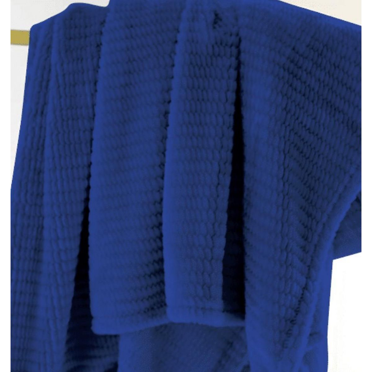 Les Ateliers du Linge Plaid Microflannelle Jacquard Saya Bleu 130x160