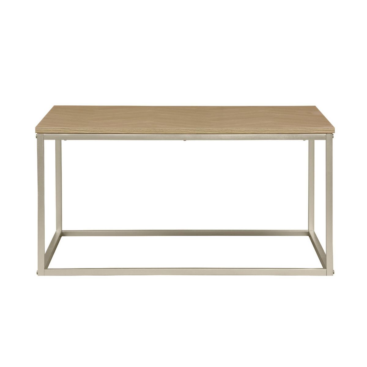 SWEEEK Table basse. Budapest. décor chevrons. structure métal. L 80 x l 80 x H 40cm