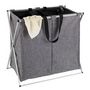 Voir la diapositive 2 : Wenko Panier à linge 2 compartiments design Duo - L. 59 x H. 57 cm - Gris chiné