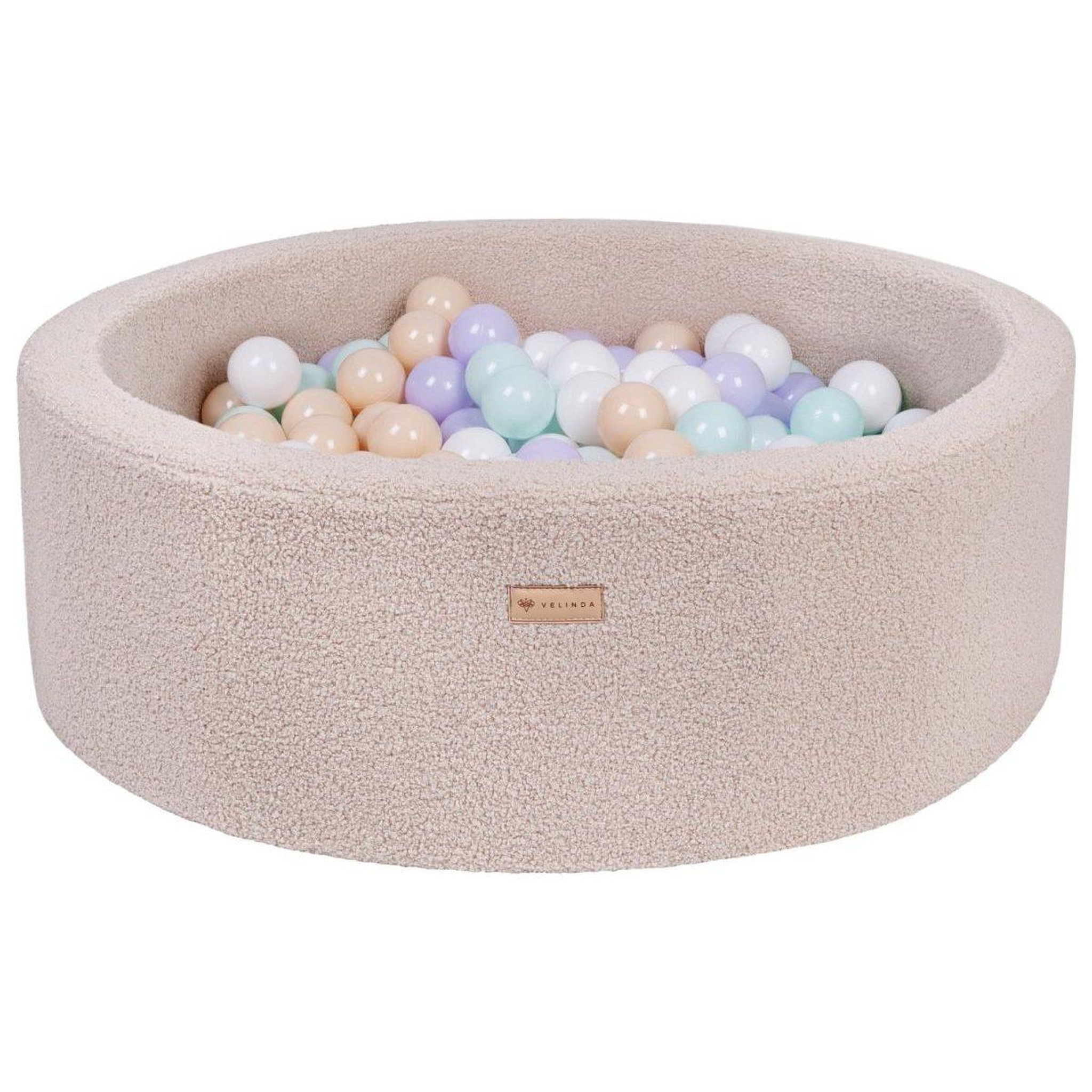 VELINDA Piscine à balles en boucle + 300 balles — cappuccino/blanc, violet, cappuccino, Menthe