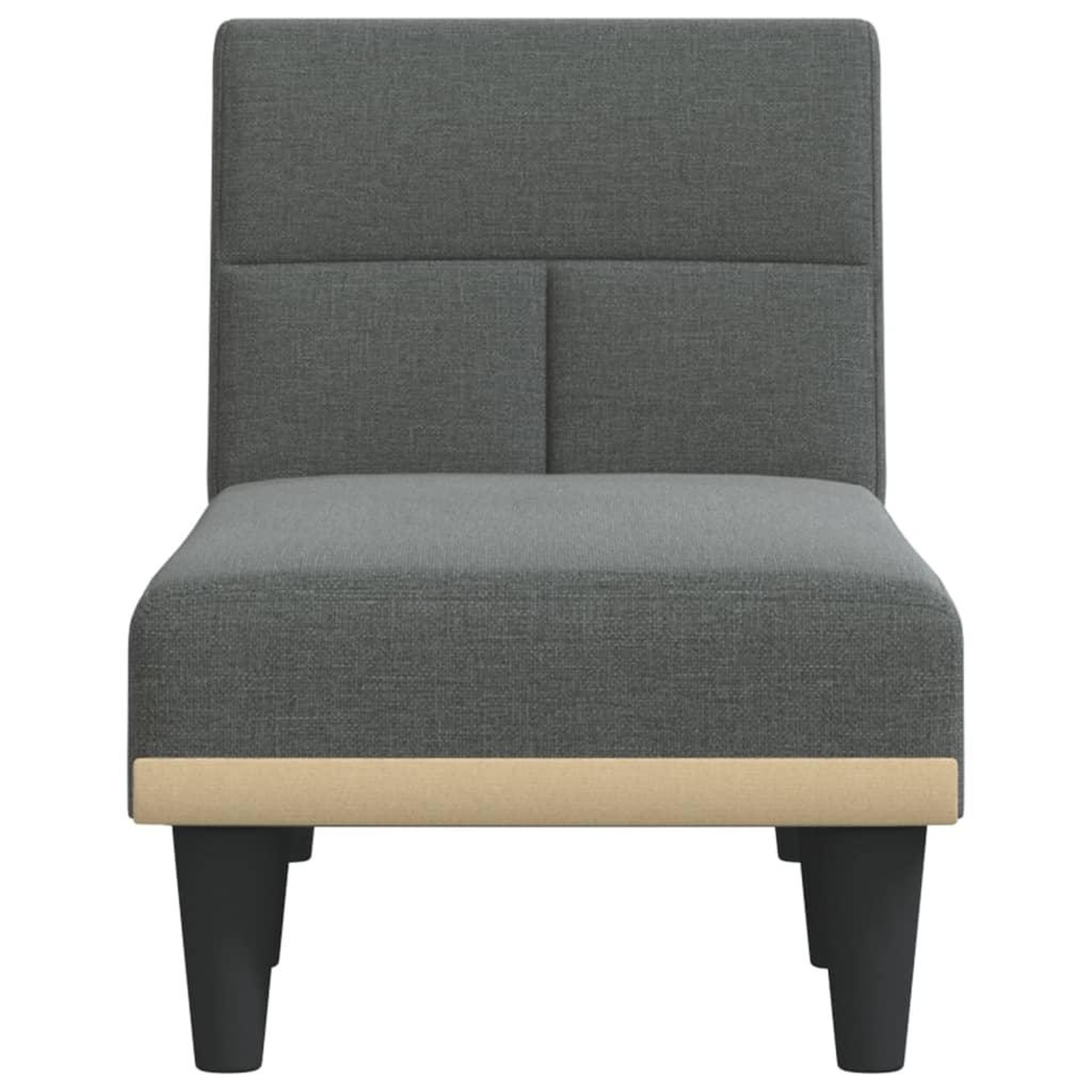 Voir la diapositive 4 : VIDAXL Chaise longue gris fonce tissu