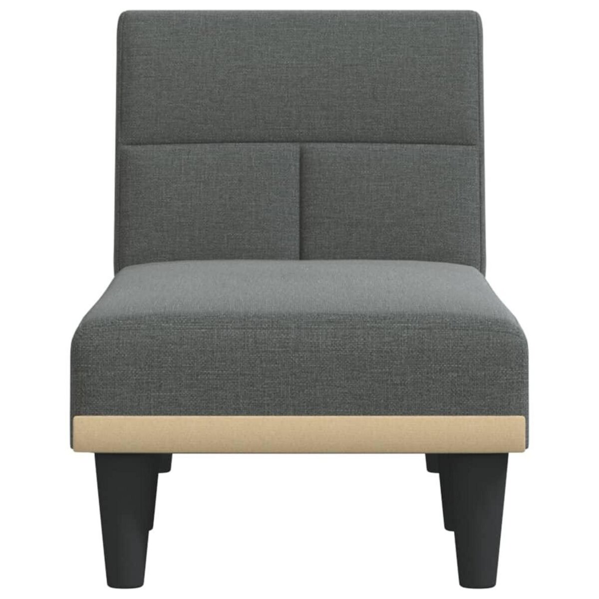 VIDAXL Chaise longue gris fonce tissu