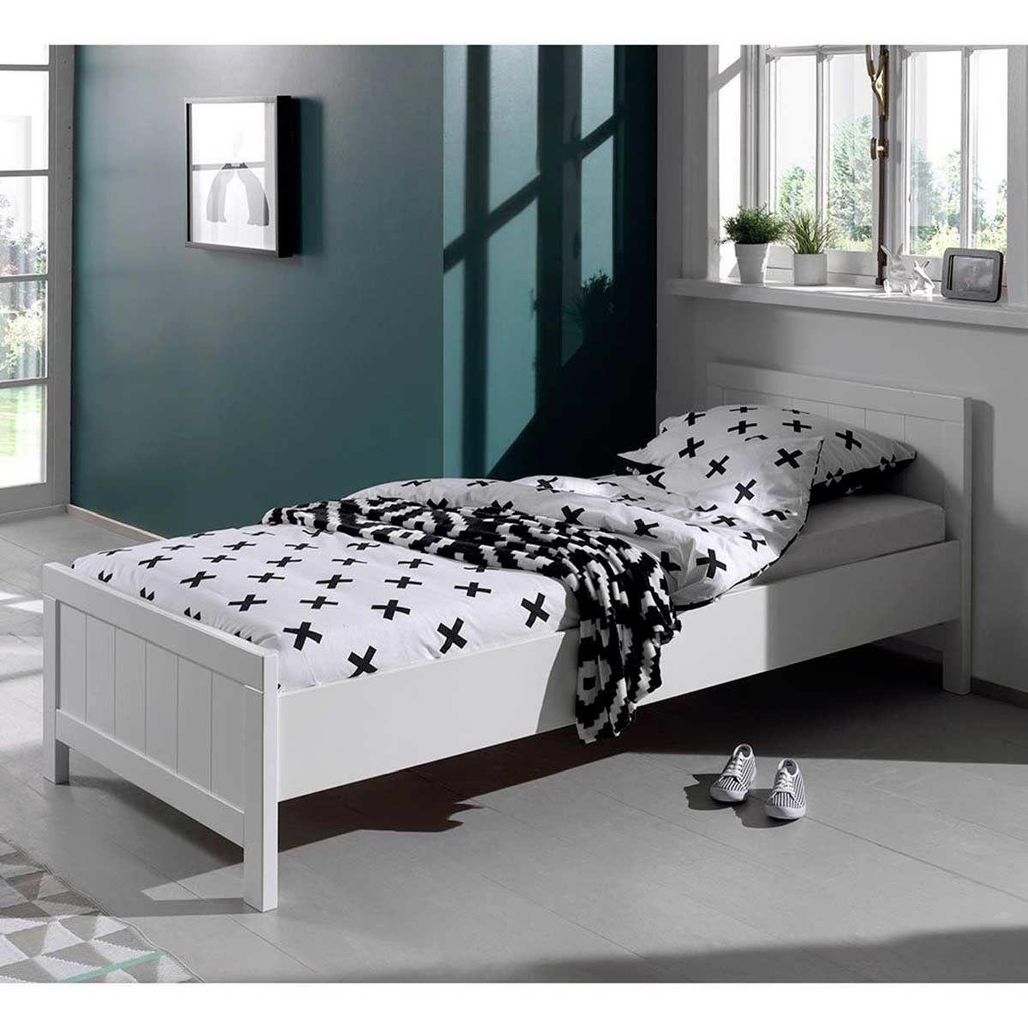 Paris Prix Pack - Lit Enfant & Sommier  Erik  90x200cm Blanc