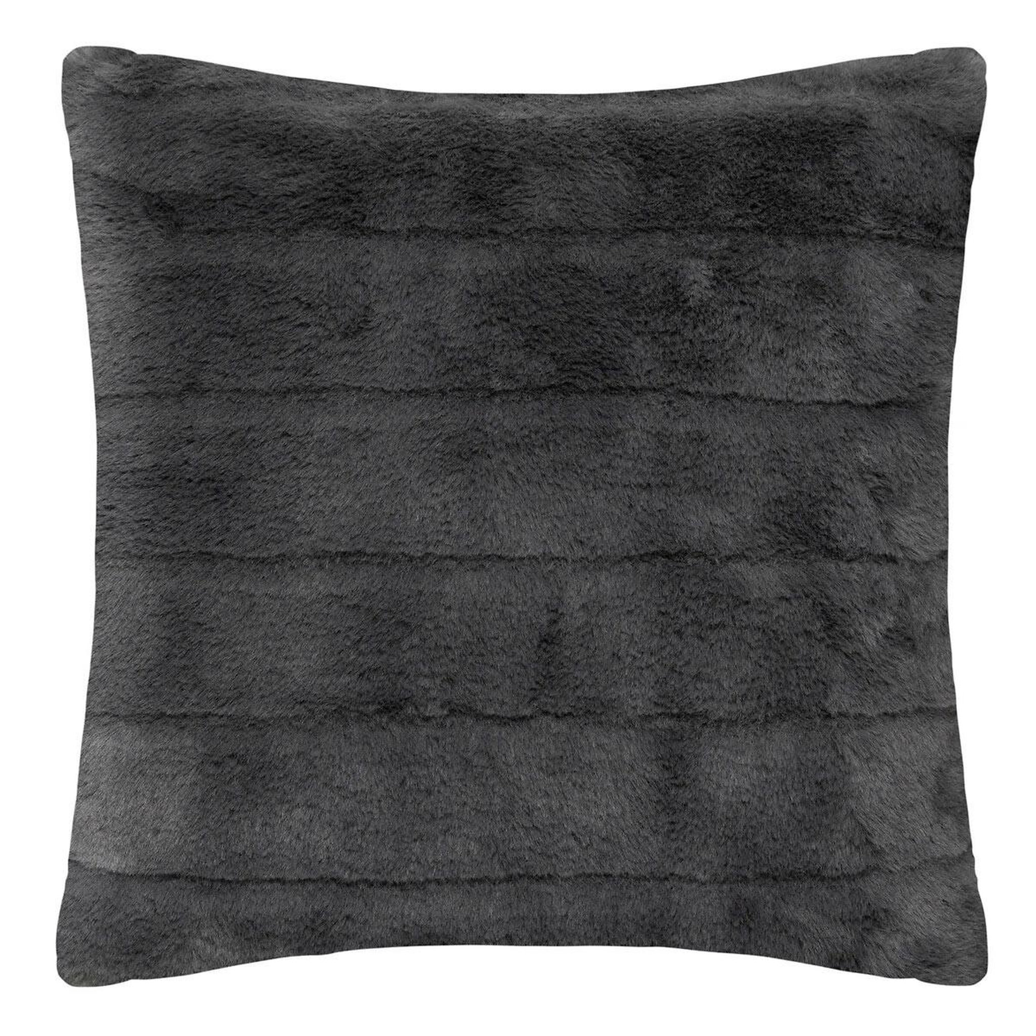 ATMOSPHERA Coussin imitation fourrure  manoir  45x45cm gris foncé
