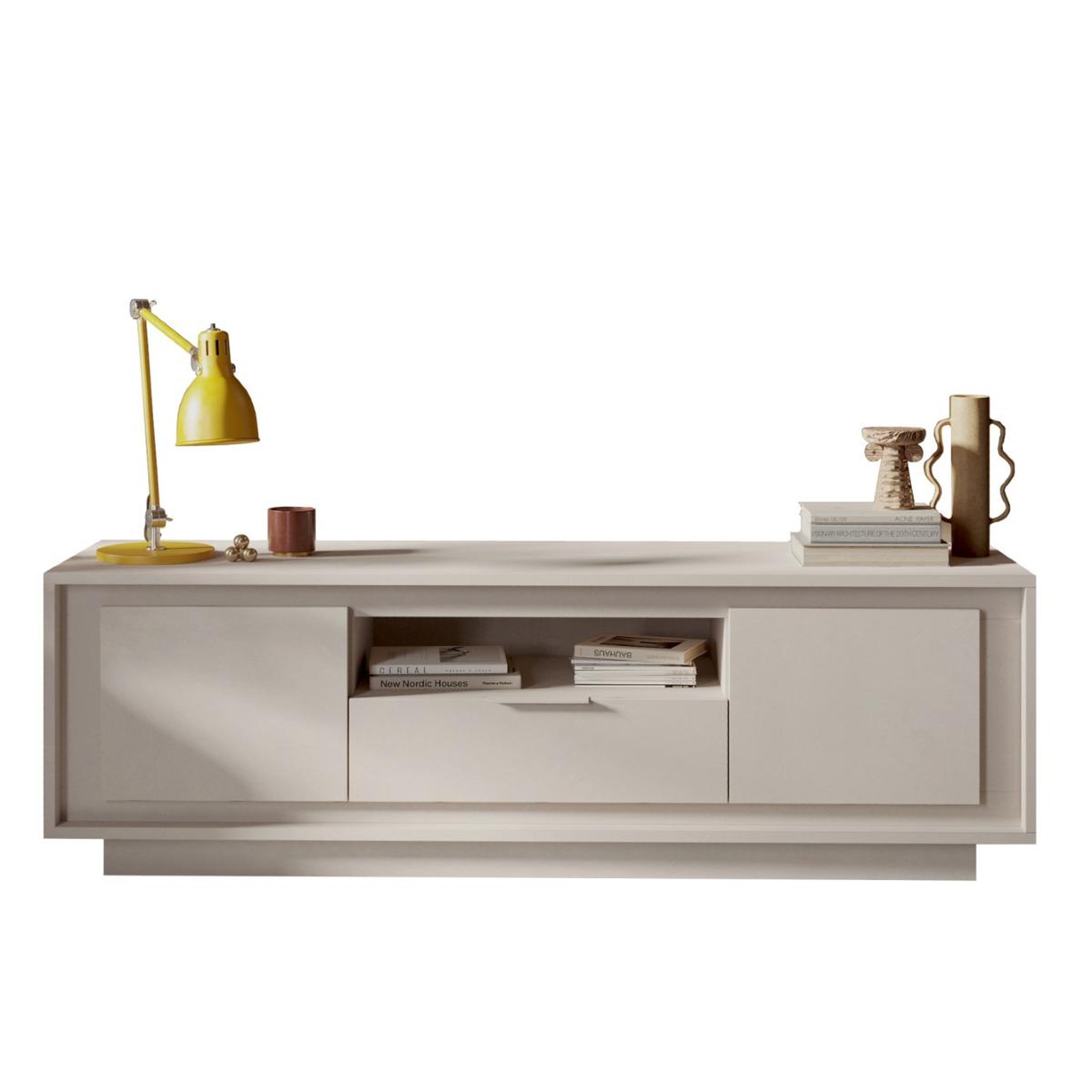 JLC KREATION Meuble tv contemporain 180cm coloris beige yori