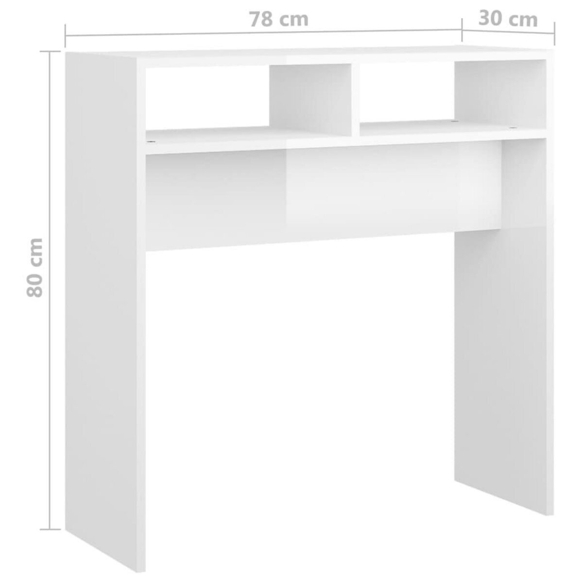 VIDAXL Table console Blanc brillant 78x30x80 cm Agglomere