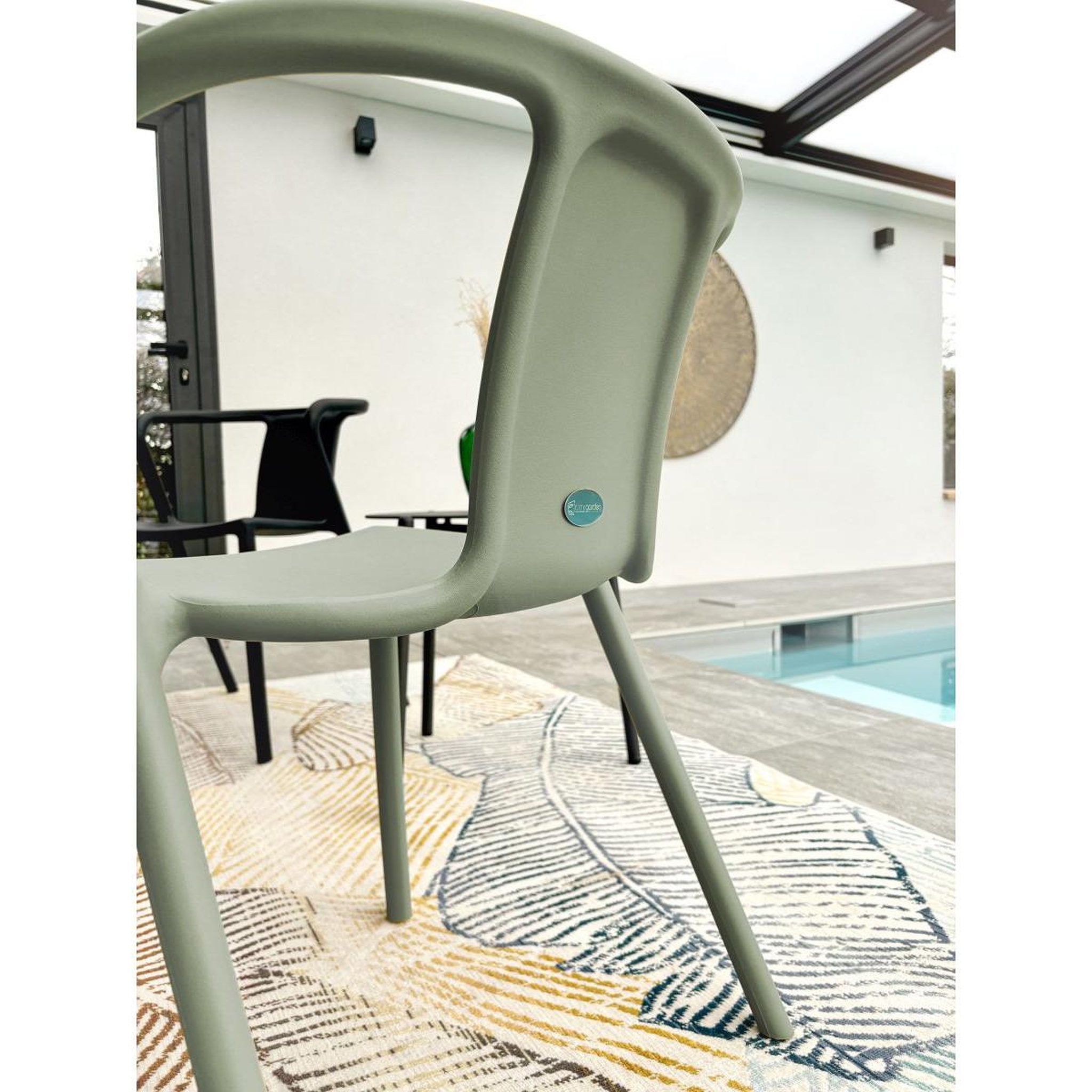 Voir la diapositive 3 : Paris Prix Lot de 2 fauteuils de jardin empilables  diego  72cm vert olive