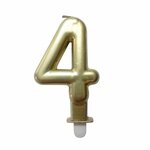 Paris Prix Bougie d'Anniversaire  Chiffre 4  7cm Or