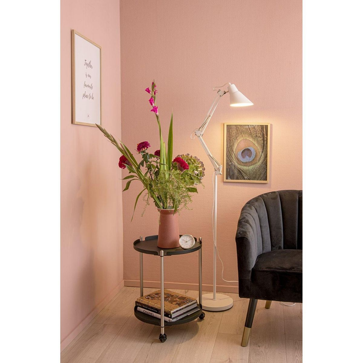 Leitmotiv Fauteuil 1 place en polyester effet velours